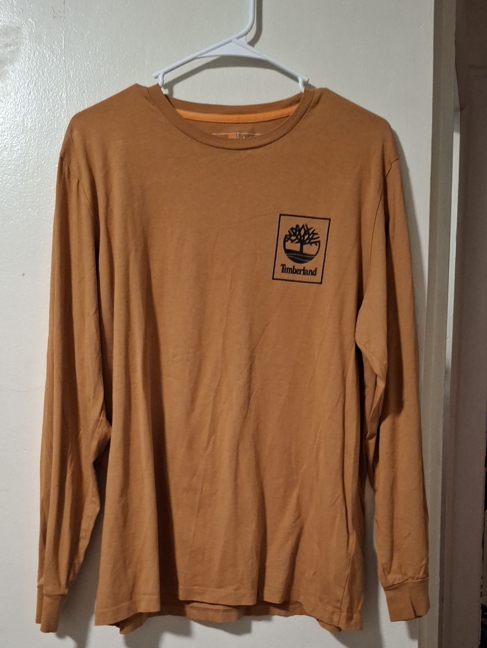 Timberland Men’s Long-Sleeve Logo Tee - Tan/Light Brown